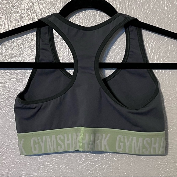 Gym shark Love Full Support Racerback Sports Bra Women’s Size Medium Gray/Lime - Picture 4 of 5
